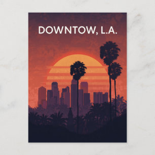 Sonnenuntergang der Palme in Los Angeles Postkarte