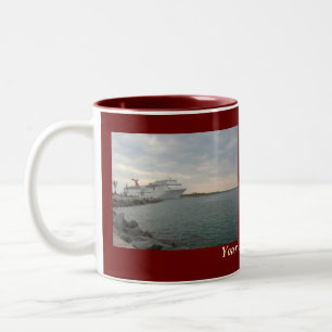 Sonnenuntergang, der personalisierte Tasse segelt
