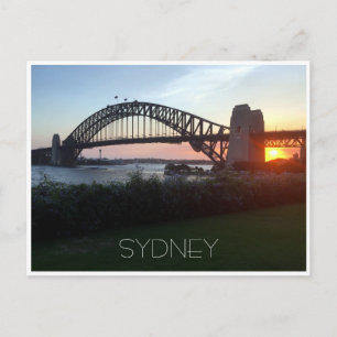 Sonnenuntergang der Sydney Brücke Postkarte