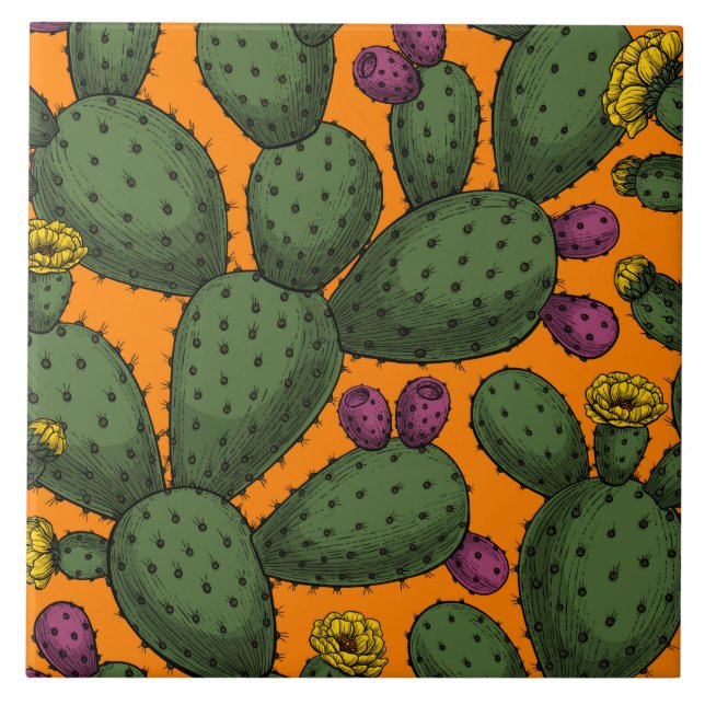 Sonnenuntergang der Wüste Fliese (Vorderseite)