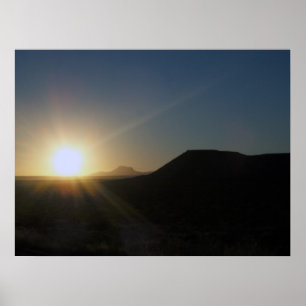 Sonnenuntergang der Wüste. Poster