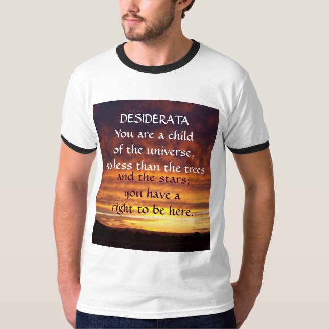 Sonnenuntergang DESIDERATA T-Shirt (Vorderseite)