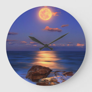 Sonnenuntergang: Design der Sonnennachts-Strahlung Große Wanduhr