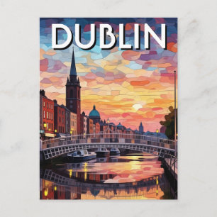 Sonnenuntergang Dublin Irland Reise Postkarte