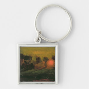 Sonnenuntergang durch Bäume, c.1855 Schlüsselanhänger