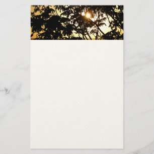 Sonnenuntergang durch Bäume I Tropische Fotografie Briefpapier