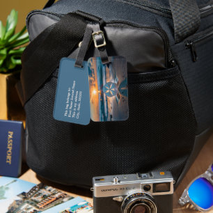 Sonnenuntergang durch den Sand-Dollar-Gepäcktag Gepäckanhänger