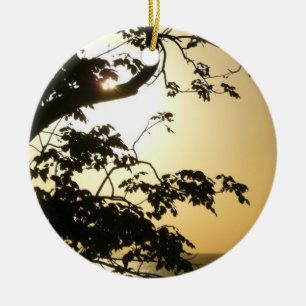 Sonnenuntergang durch die Tropenfotografie der Bäu Keramik Ornament