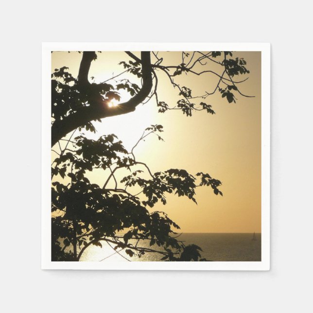 Sonnenuntergang durch die Tropenfotografie der Bäu Serviette (Vorderseite)