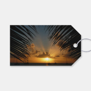 Sonnenuntergang durch die tropische Küste der Palm Geschenkanhänger