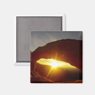 Sonnenuntergang durch Doppel-O-Arche, Arches Natio Magnet