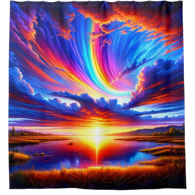 Sonnenuntergang Duschvorhang (Vorderseite)