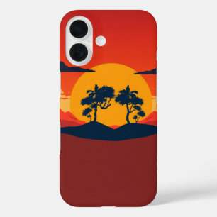 Sonnenuntergang: Eine Friedliche Wüstenlandschaft iPhone 16 Hülle