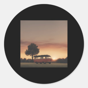 Sonnenuntergang Einfachheit Tag. 2 Runder Aufkleber