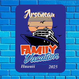 Sonnenuntergang Familienurlaub Blue Personalize Magnet