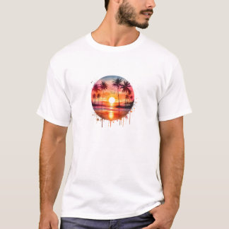 Sonnenuntergang Farbenfrohe Schnürsenkel T - Shirt