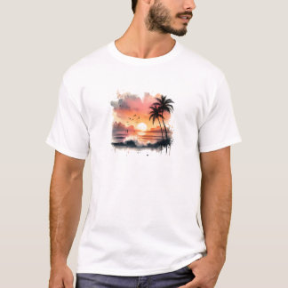 Sonnenuntergang Farbenfrohe Schnürsenkel T - Shirt