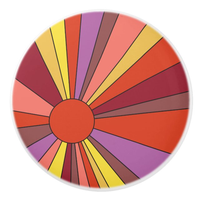 Sonnenuntergang - Farbtöne des orangen - Druckknop Keramikknauf (Vorderseite)