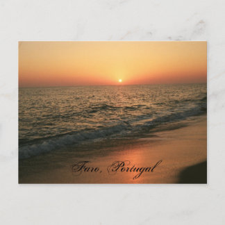 Sonnenuntergang: Faro, Portugal Postkarte