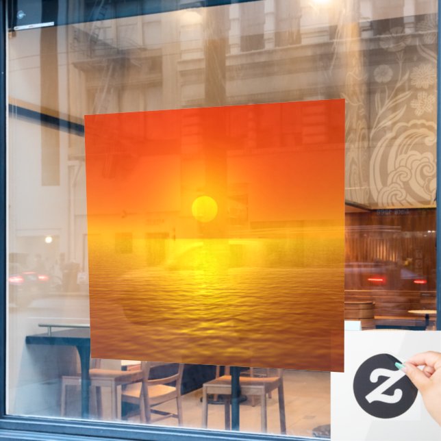 Sonnenuntergang Fensteraufkleber (Café-Fenster)