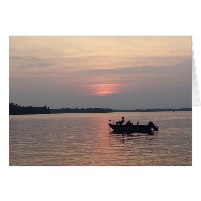 Sonnenuntergang Fischen am See (Vorderseite (Horizontal))