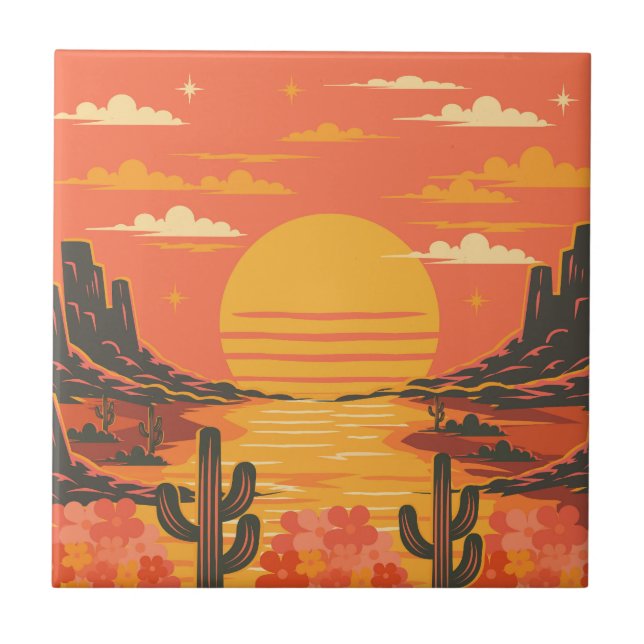 Sonnenuntergang Fliese (Vorderseite)