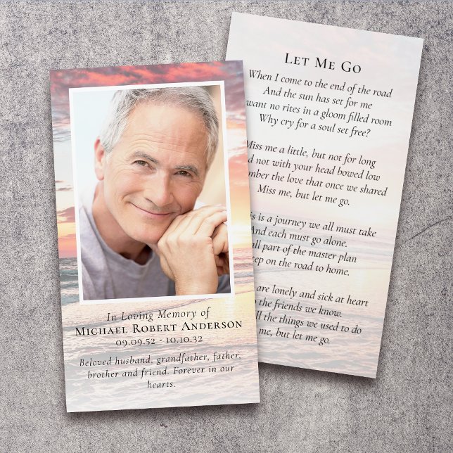 Sonnenuntergang-Foto-Beerdigungskarte (Von Creator hochgeladen)