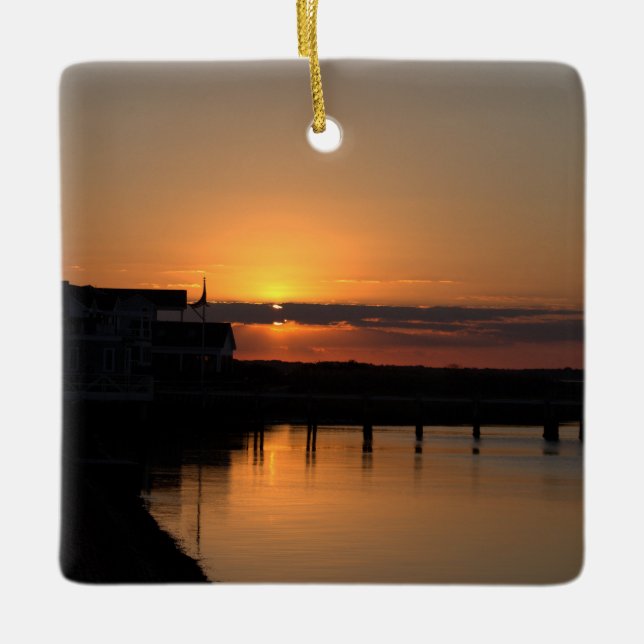 Sonnenuntergang Foto Ornament (Vorderseite)