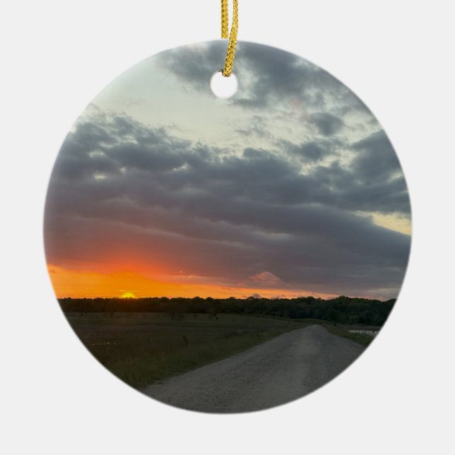 Sonnenuntergang Foto Ornament (Vorne)