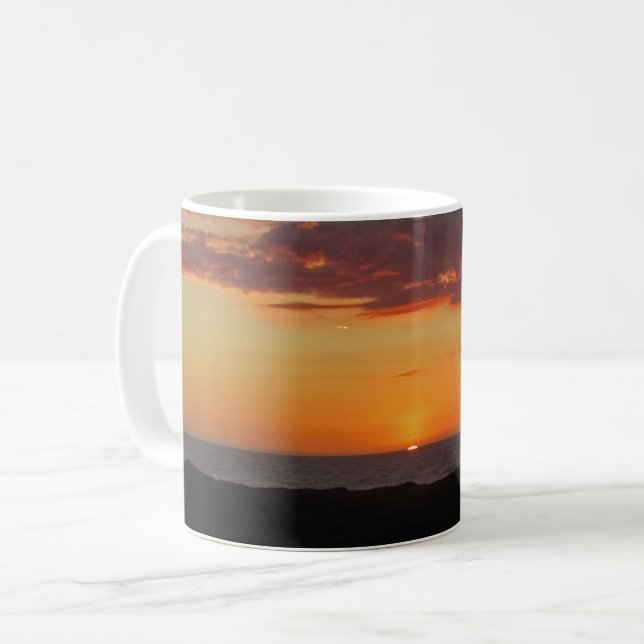 Sonnenuntergang Foto Pazifischer Ozean Strand Kaffeetasse (Vorderseite Links)