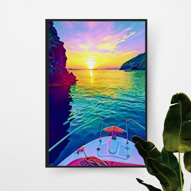 Sonnenuntergang - Frankreich durch Boot Poster (Von Creator hochgeladen)