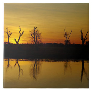 Sonnenuntergang, Gelbes Wasser, Billabong Fliese