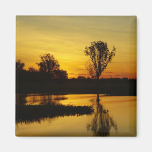 Sonnenuntergang, Gelbes Wasser, Billabong Magnet