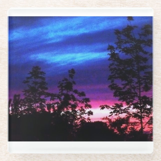 Sonnenuntergang Glasuntersetzer (Vorderseite)