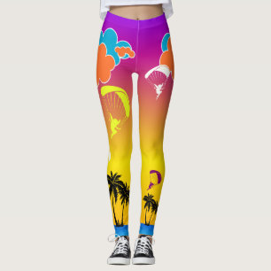 Sonnenuntergang-Gleitschirmfliegen-Elf-Leggings Leggings