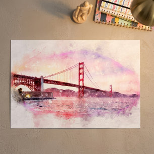 Sonnenuntergang Golden Gate Bridge Pastell in San Poster