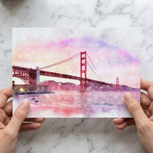 Sonnenuntergang Golden Gate Bridge Pastell in San Postkarte