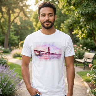 Sonnenuntergang Golden Gate Bridge Pastell in San  T-Shirt