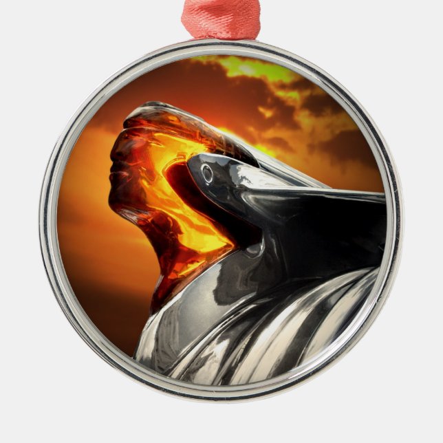 Sonnenuntergang-Hauptpontiac- Silbernes Ornament (Vorne)