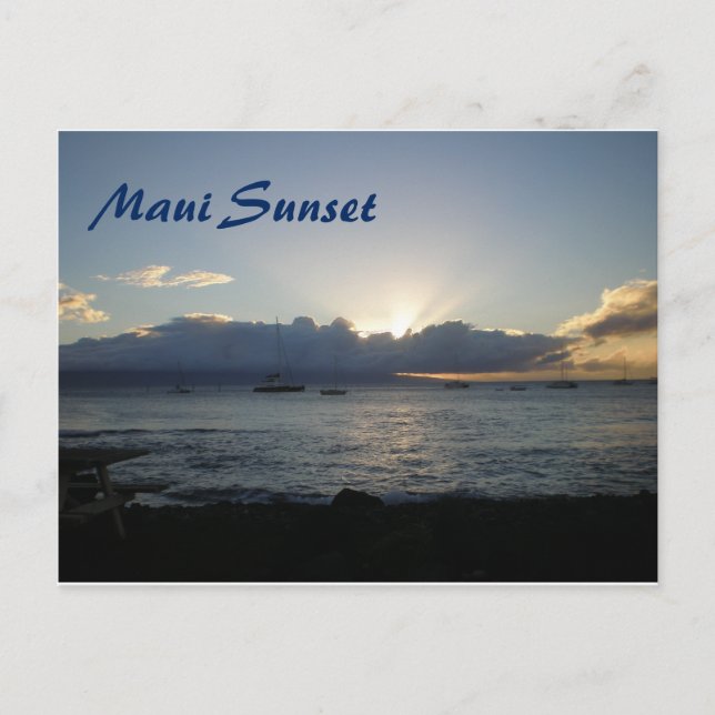 Sonnenuntergang Hawaii Postkarte (Vorderseite)