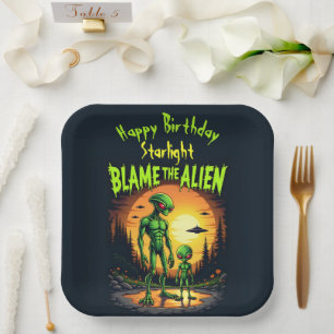 Sonnenuntergang hebt Alien Mystery hervor Pappteller