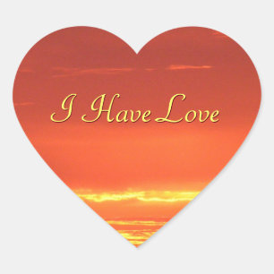 Sonnenuntergang Herzklammern Herz-Aufkleber