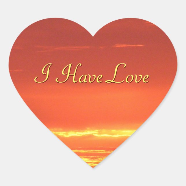 Sonnenuntergang Herzklammern Herz-Aufkleber (Vorderseite)