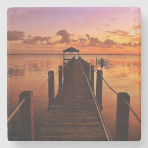 Sonnenuntergang-Himmel Steinuntersetzer