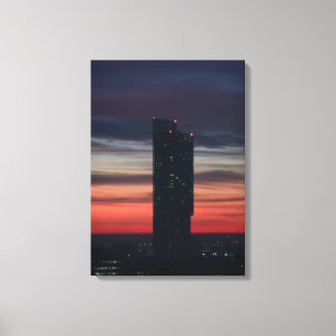 Sonnenuntergang hinter Beetham Tower, Manchester Leinwanddruck