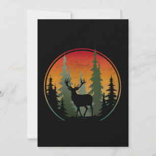 Sonnenuntergang Hirsch Natur Wald Tier Einladung