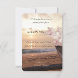 Sonnenuntergang Hochzeit am Strand, Empfang Plumer Einladung