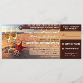 Sonnenuntergang Hochzeit Boarding Pass Einladungen