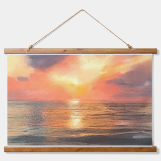Sonnenuntergang Holz-Teppich Wandteppich Mit Holzrahmen