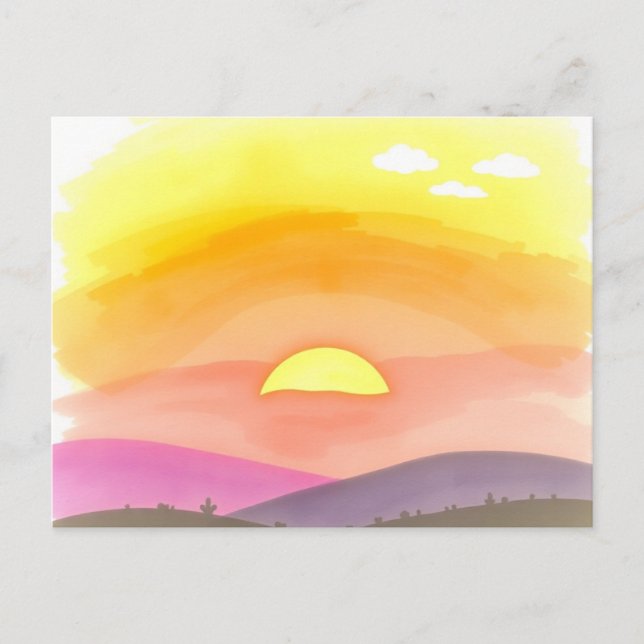 Sonnenuntergang Horizont Landschaftspostkarte Postkarte (Vorderseite)